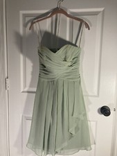 David’s Bridesmaid Prom Dress Meadow  F14847 size 0 Strapless Light Green Short