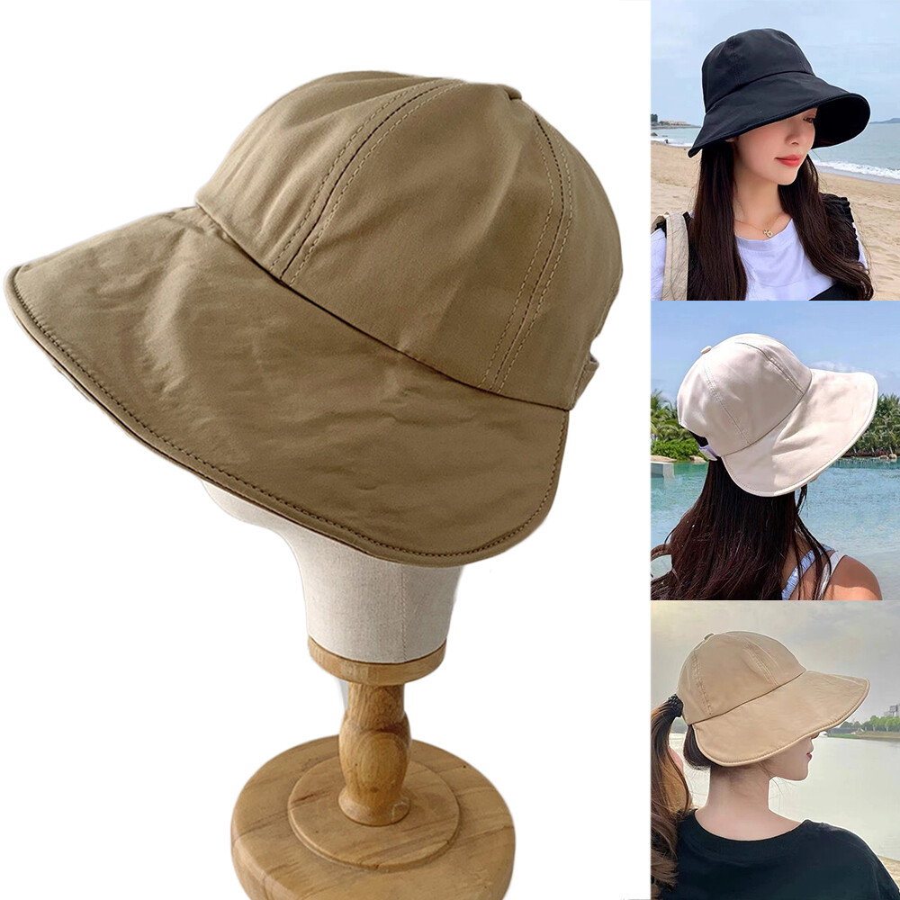 Summer Cotton Bucket Hat for Women - Fishing Boonie Safari Camping Sun Cap-image