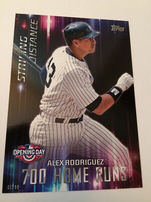2016 Topps Opening Day 5x7 Striking Distance Alex Rodriguez Yankees SD3 #d /99