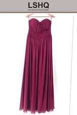 SALE Lipsy London Women Prom Bridesmaid Wine Red Off Shoulder Dress Size 10 113