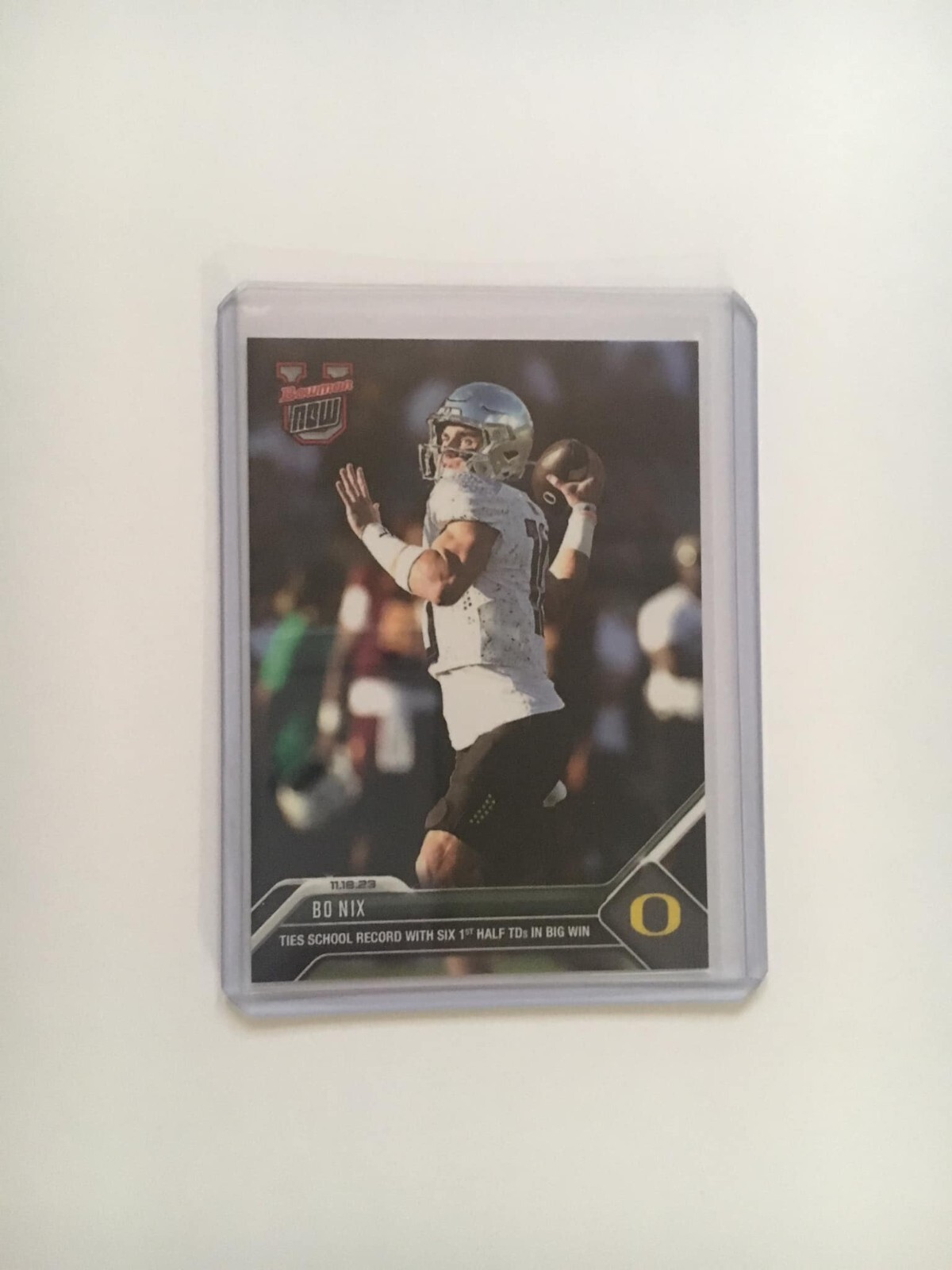 2023 BOWMAN U NOW #28 BO NIX TIES SCHOOL RECORD W/6 TDS IN FIRST HALF  1246 MADE