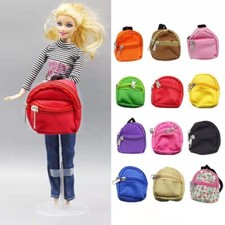 1:6 Mini Cute Backpack Canvas Bag Rucksack For Doll Dollhouse Miniatures BJD