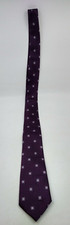 Dark Purple Tie - White Squares Micro Geometric 100 polyester tie