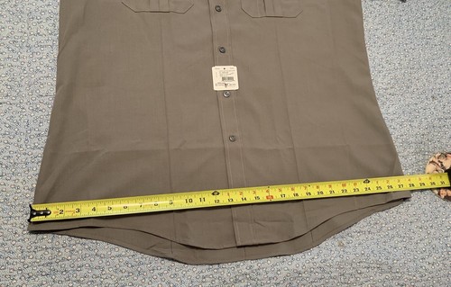 NEW Flying Cross Taupe S/Sleeve Uniform Shirt Poly Blend XL F1 95R6651 - Picture 15 of 20