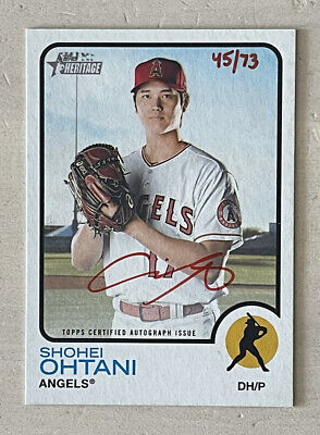 Shohei Ohtani 2022 Topps Heritage Red Ink Real One Autograph Card #’d 45/73  RARE | eBay
