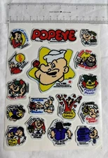 Vtg 1980’s Popeye The Sailor Man Character Cartoons Velvet  Puffy Stickers Rare