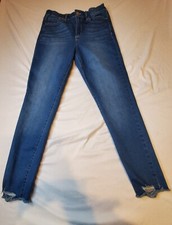 Sofia By Sofia Vergara Women Sz 6 Rosa Curvy Ankle Raw Hem Blue Jeans 27.5x26.5