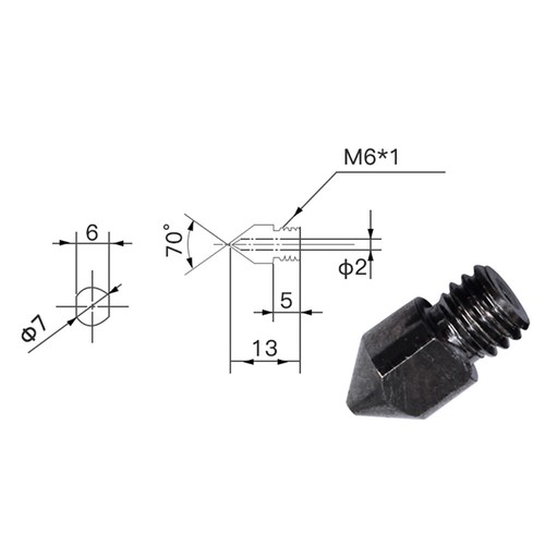 0.2/0.3/0.4/0.5/0.6/0.8/1mm Gehärteterstahl MK8 3D Drucker Düsen Nozzle Extruder - Photo 4/11