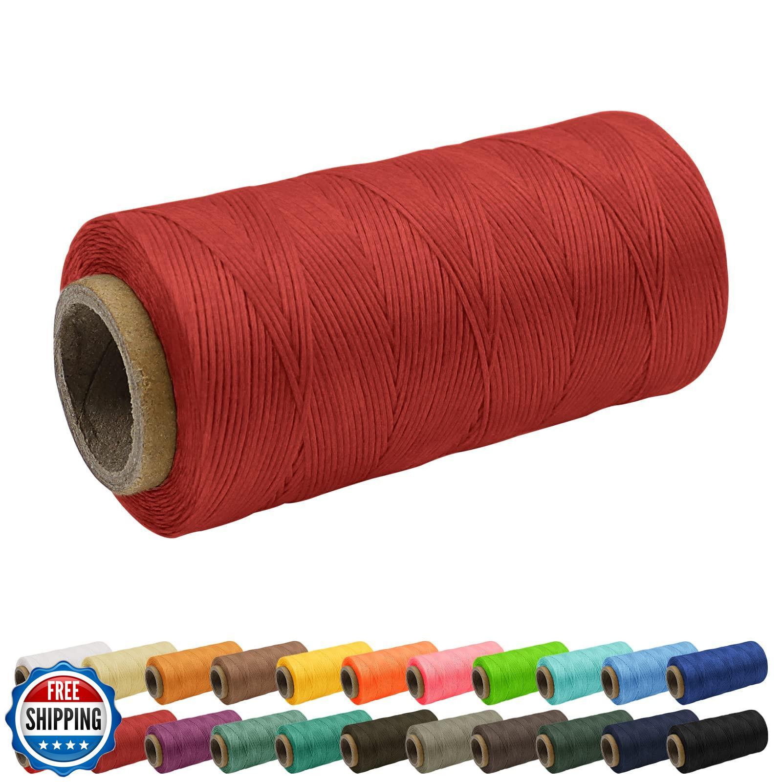 1mm Waxed Thread for Leather - 284 Yards 150D Flat Hand Sewing Cord