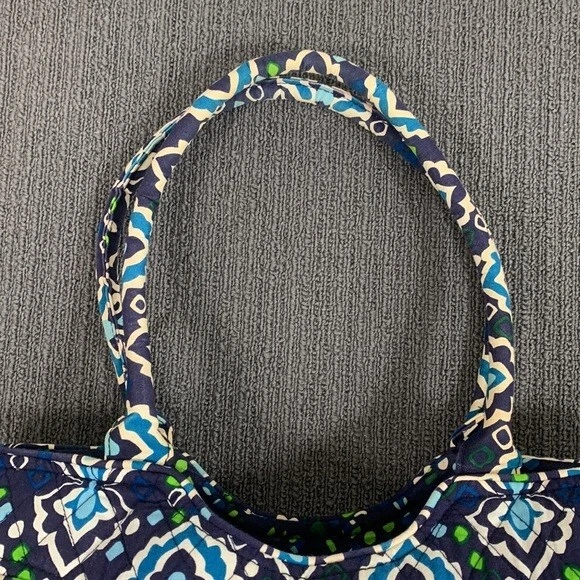 Bolso de Hombro Vera Bradley Azul Tinta Cartera Mujer Mediano Plisado Acolchado Retirado Foto 4 de 4