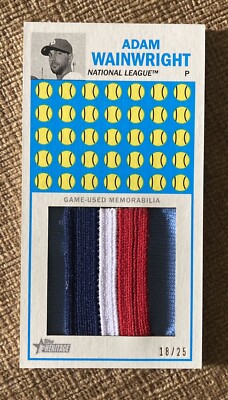 2015 Topps Heritage Adam Wainwright 1966 Punch-Out 4 Color GU Jersey Patch /25