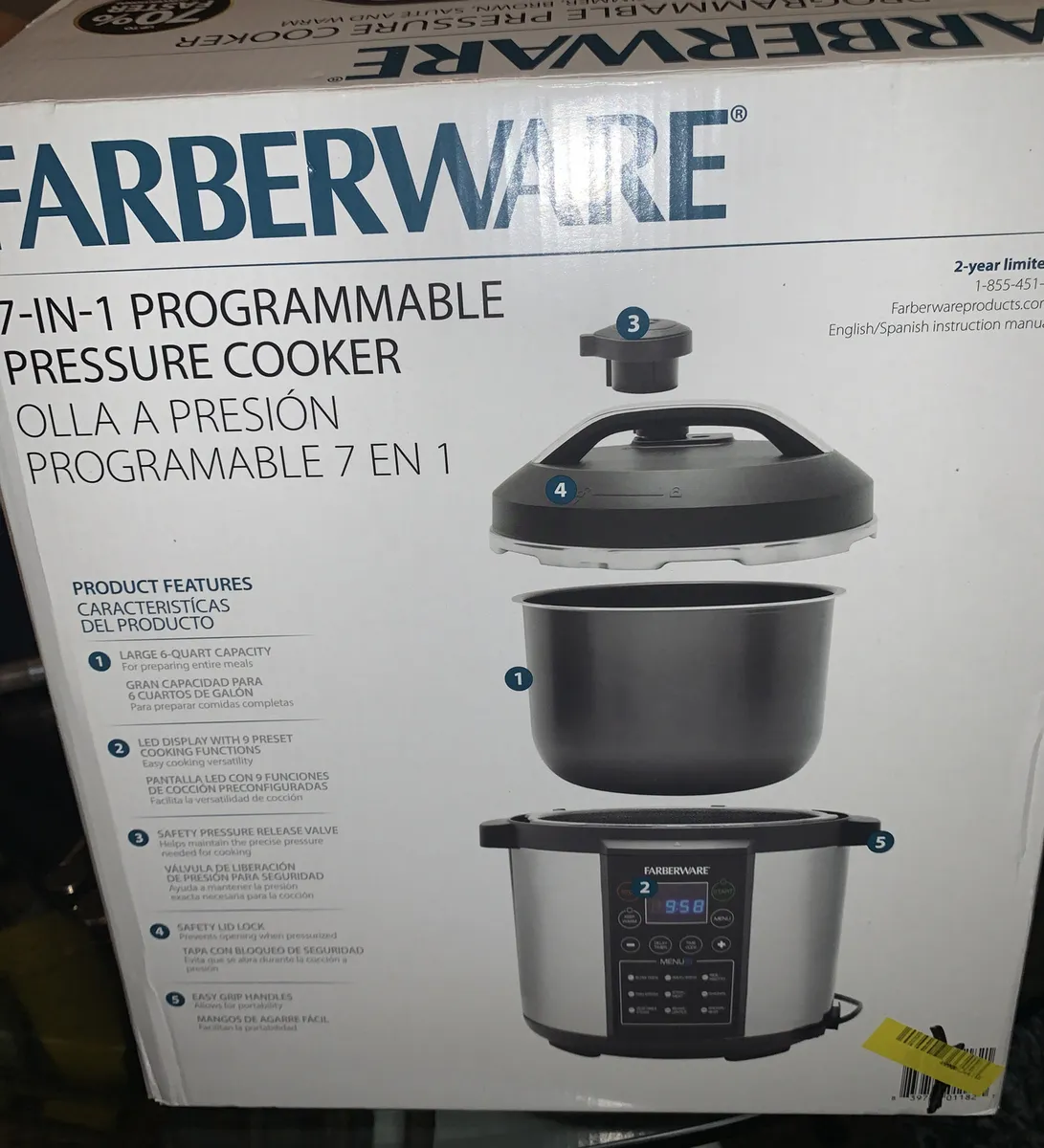Farberware 7-in-1 Programmable Pressure Cooker Model WM-CS6004W