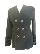 Womens - Black Long Sleeve Jacket - Size 10