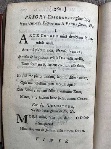 ANTIQUE BOOKS 1740 MATTHEW PRIOR - 2 Vols (of2) Poems Works ex HOC Lib. SUPERB - Picture 15 of 15