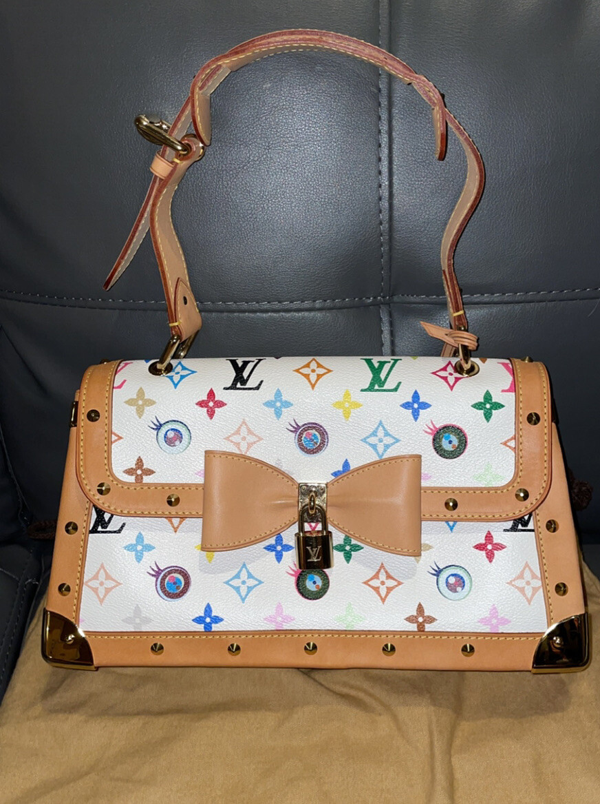 RARE Louis Vuitton x Takashi Murakami Black Multicolour Monogram