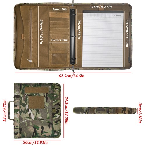 Tactical Notebook Outdoor Padfolio Ring Binder Memorandum A4 Paper Weatherproof - Picture 2 of 18