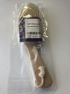 100% Natural Boar Bristle Body Brush with Contoured Wooden Handle by TOUCH ME