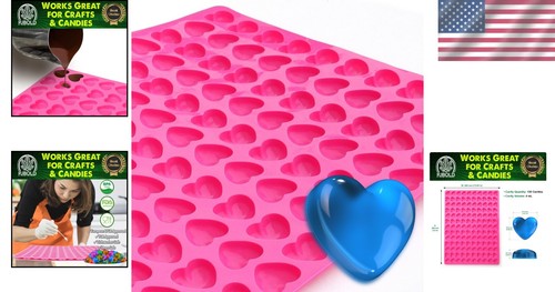 Versatile BPA-Free Heart Silicone Mold - Ideal for Candies and Cupcake Toppers - Picture 2 of 8
