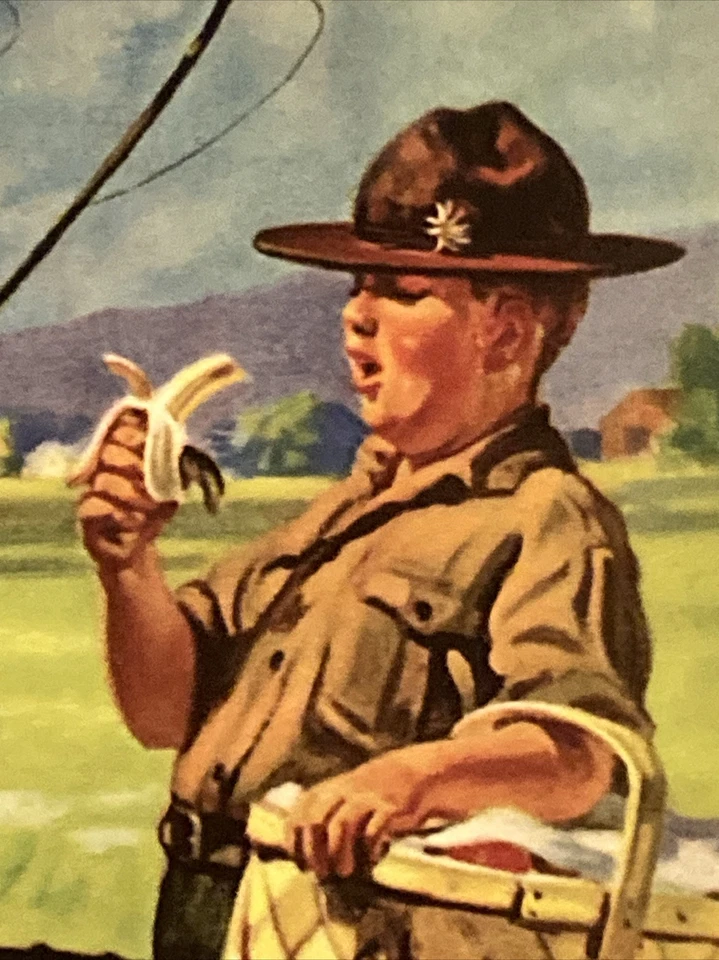 Niños Pesca "El primer bocado" reimpresión de litografía por Hy HintermeisterCa. 1952 Foto 3 de 4