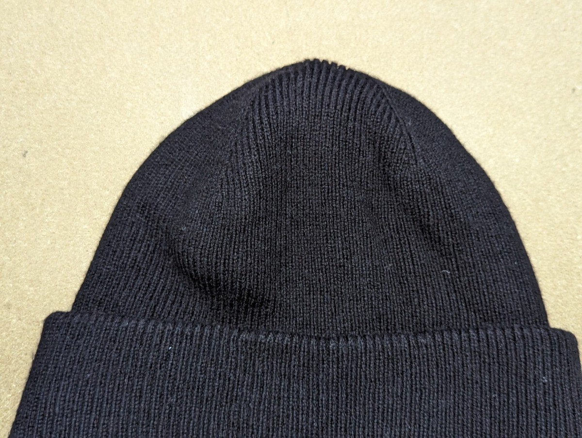 ARKET Black Beanie Hat One Size Wool Blend Thick Cuffed Black Warm