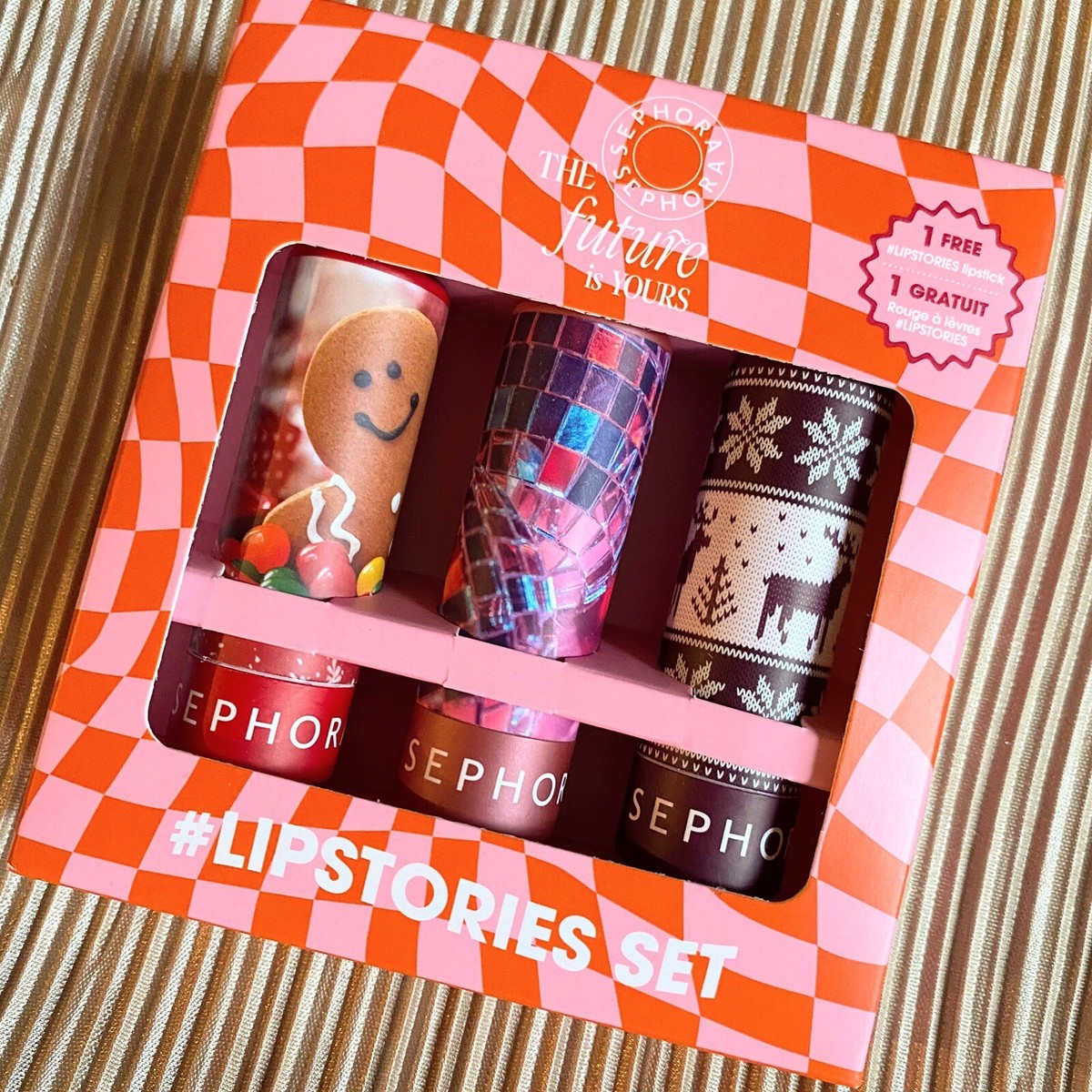 Sephora Lipstories Lipstick Set Gingerbread Deer Holiday 107 108