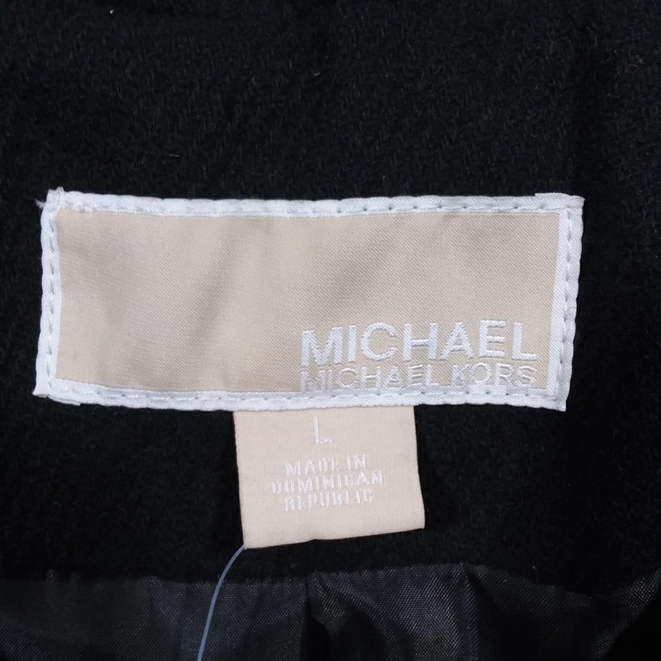 Abrigo Michael Kors Top Mujer L Verde Bosque Mezcla Lana Asimétrico Estilo Ejército Nuevo Foto 4 de 4