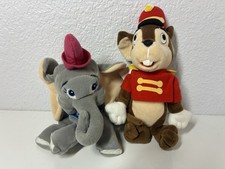 Disney Store Brand Beanie Plush Dumbo And Timothy Mouse 8"