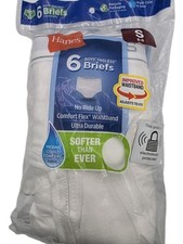 Hanes Boys Tagless White Briefs Size Small 6 / 8 6 Pack School Uniform NWT