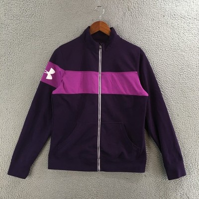Under Armour Jacket Womens M Semi Fitted Full Zip Athletic Long Sleeve Purple