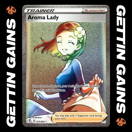 Aroma Lady - 221/203 - Secret Rare - Evolving Skies - Pokemon Card - NM/M