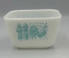 Vintage Pyrex Amish Butter print Refrigerator Dish 0501 Turquoise 1 1/2 Cup