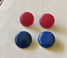 Two pair Round earrings Pink And Blue For Pierced Ears, About 1 1/8   Round