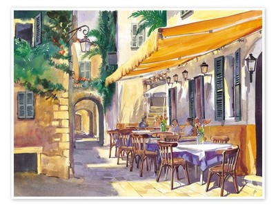 Poster Café in der Provence - Paul Simmons