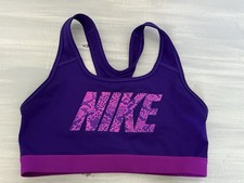 Nike Women's Swoosh Workout Training Sports Bra Size M Purple Athletic