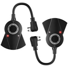 Outdoor Light Sensor Timer, 24 Hours Heavy Duty Waterproof Outlet Timer Black 