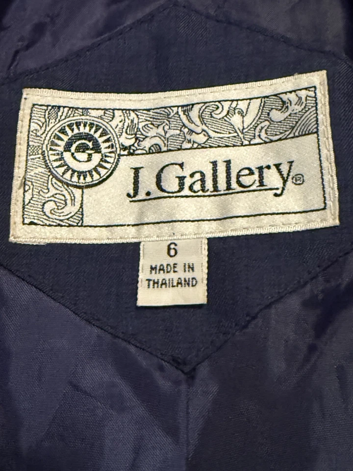 Vintage J.Gallery Woman's Size 6 Navy Rain/Trench Coat Double Breasted-ZZZ - Image 3 of 4