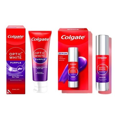 Booster Bundle Colgate Optic White Purple Toothpaste 100g + Whitening Serum 40ml