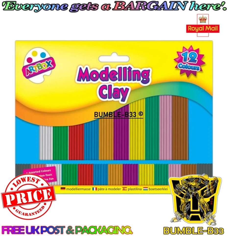ARTBOX 12pk Modelling Clay Kids Colours Plasticine Putty Strips Children Craft