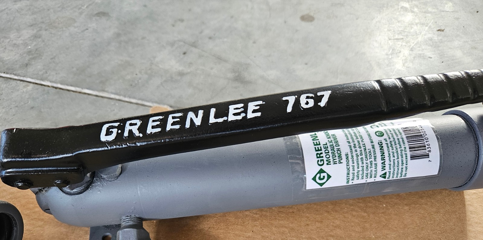 Greenlee 767 Hydraulic hand pump w/ram/hose