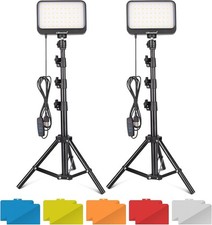 LED Video Light Kit, 2Pcs Dimmable Continuous Portable Photography Lighting w...