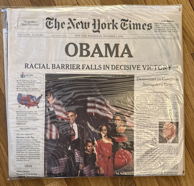 New York Times 11-5-08 Election Barack Obama Late Edition Newspaper Inauguration