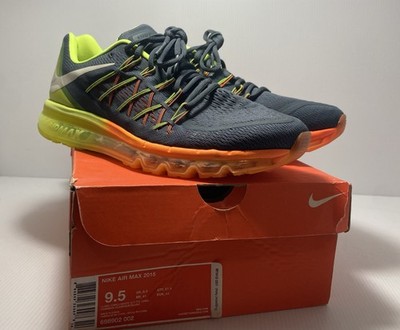 Nike Air Max 2015 Charcoal/Volt/Orange Men's Size 9.5  698902-002     05