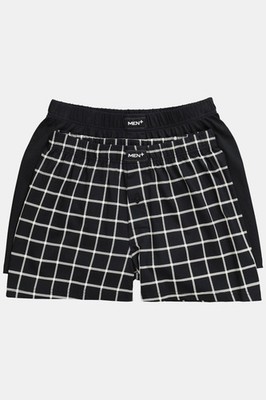 Men Plus Herren große Größen Boxershorts 2er Pack uni Karo 842352