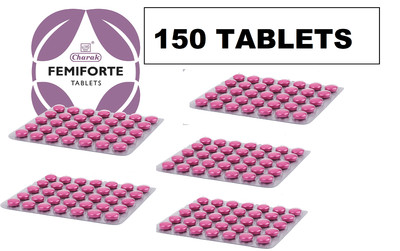 Charak Femiforte Ayurvedic Tablet   150 Tabs for Women s Intimate Wellness