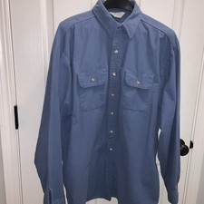 VTG Five Brother Long Sleeve Flannel Shirt Men's 2XL Blue Tallman Made in USA
