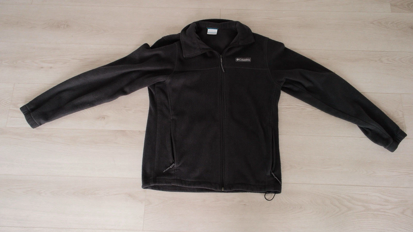Columbia Men's M Black Full Zip Mid-Length Outdoor Fleece Jacket Stand-Up Collar