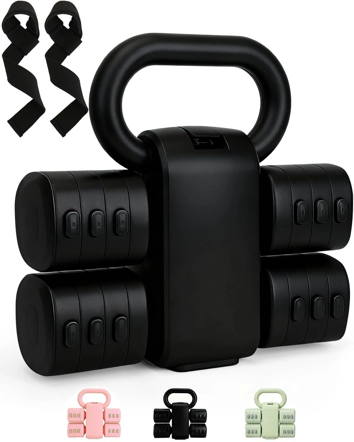Adjustable 2-in-1 Dumbbell & Kettlebell Set Free Hand Weight 4.4lb~11lb Home Gym