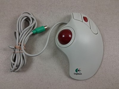 Vintage Logitech Trackman Marble + Plus Wheel Mouse T-CL13 Trackball USB