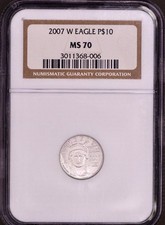 2007-W $10 1/10 oz Burnished American Platinum Eagle NGC MS70 4692.90 per troy oz