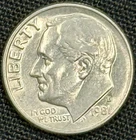 1981 D Mint Mark Circulated Great Details Roosevelt Dime
